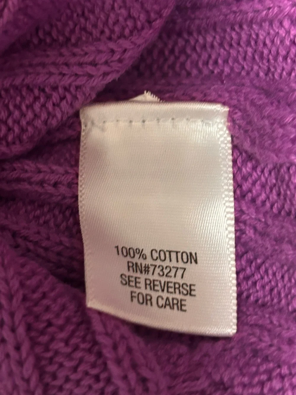 NWT Croft & Barrow Lavender Cable Knit Crewneck Sweater Button Detail Medium